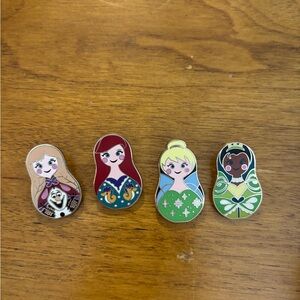 Set of Four Disney Princess Matryoshka Pins